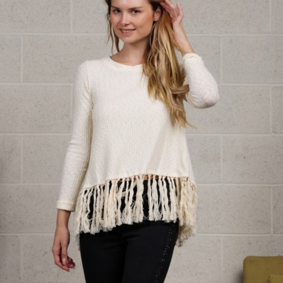 Ribbed Fringe Sweater - Picture 2 of 3